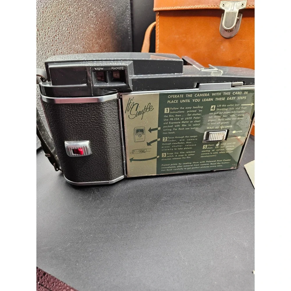 Vintage Polaroid Land Camera Model 150 Folding Bellows Camera with Leather Case